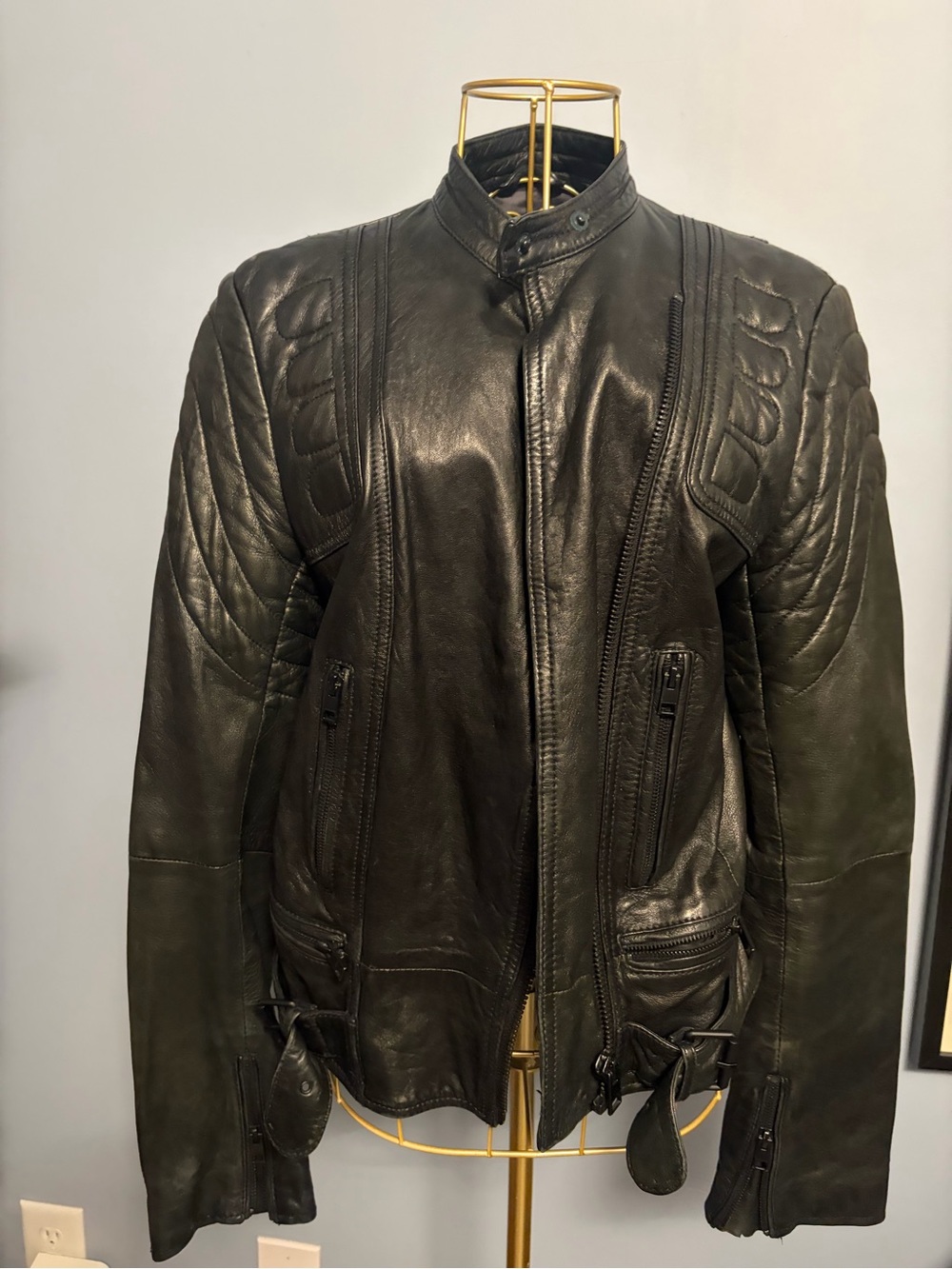 All Saints Black Leather Women’s Motorcycle Jacket -